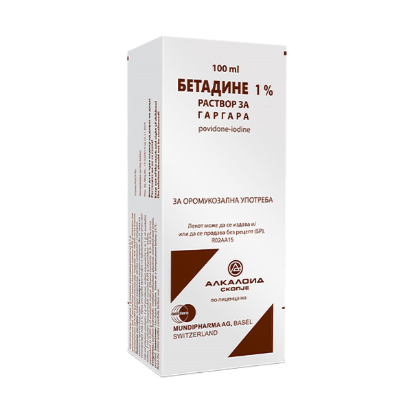 ALKALOID BETADINE ЗА ГАРГАРА раствор 0.01, 100 ml