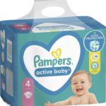 PAMPERS ACTIVE BABY 4 пелени за деца 9-14kg 76 парчиња