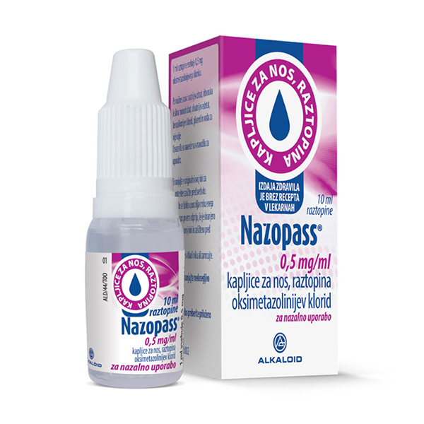 ALKALOID NAZOPASS ОКСИМЕТАЗОЛИН ХИДРОХЛОРИД 0.5MG раствор , 10 ml