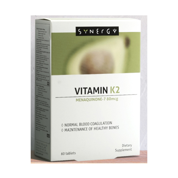 SYNERGY ВИТАМИН K таблети 80mcg, 60 парчиња